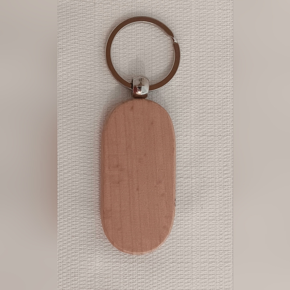 Butterfly Engraved Wooden Keychain - Picture 2 of 3